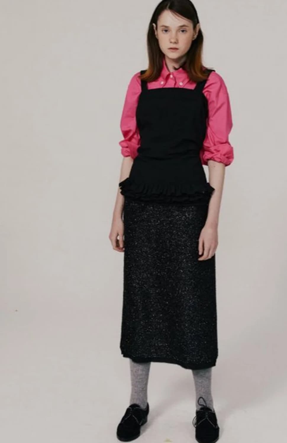 보카바카 23SS 스팽글 트위드 미디 스커트 상품이미지1