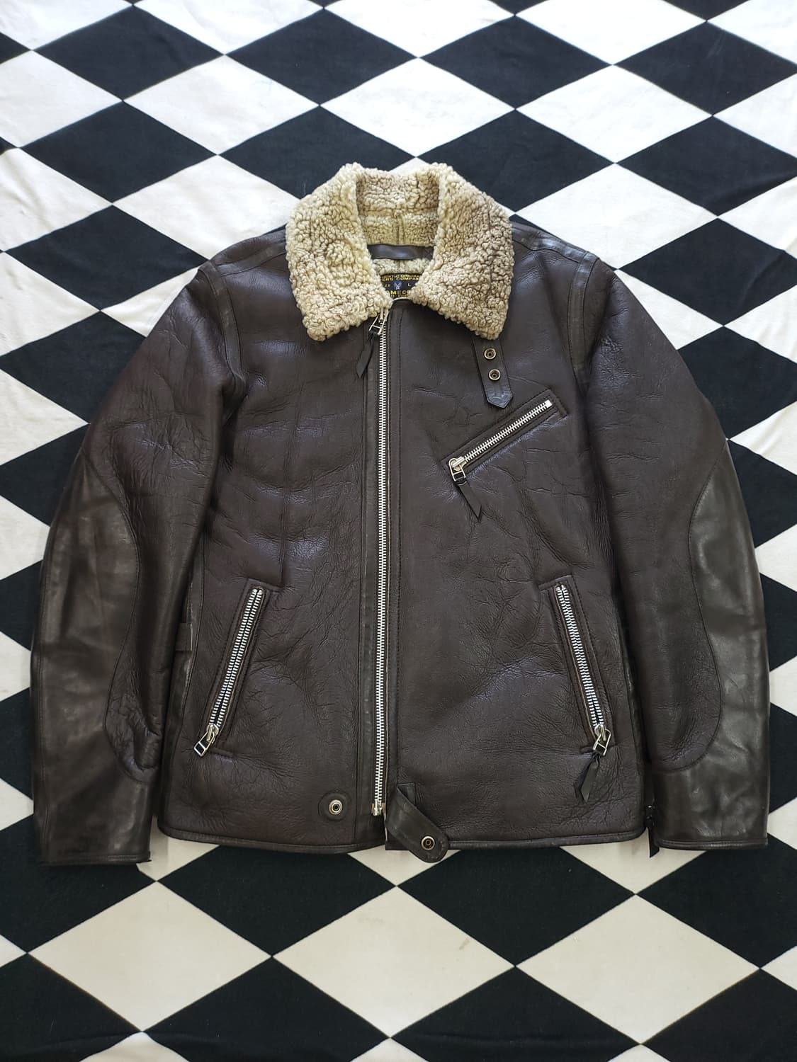 아메코 B-3 양가죽 무스탕 자켓 L 상품이미지1