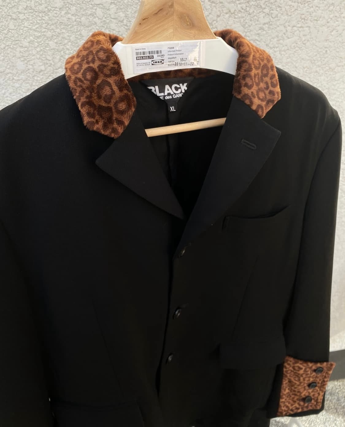 꼼데가르송 블랙 레오파드 코트 상품이미지2