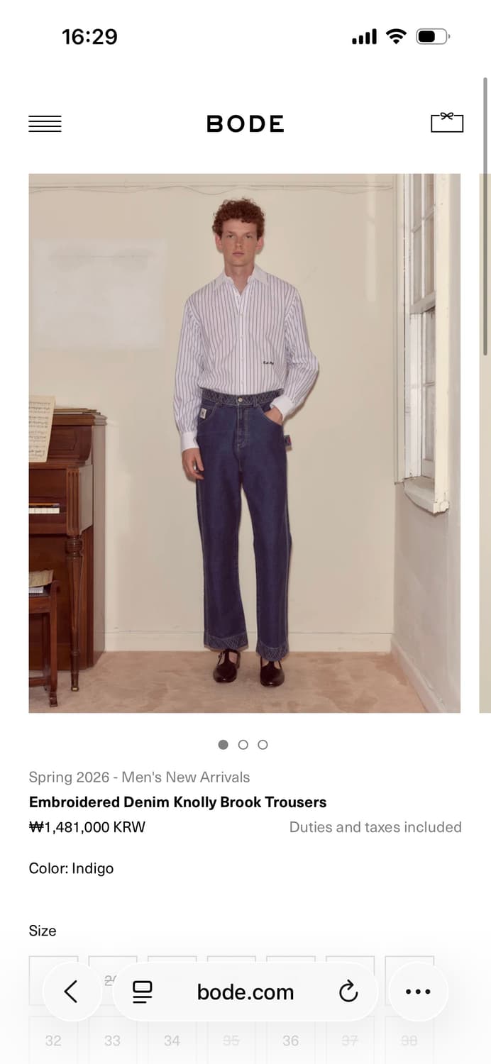 Bode Denim Trousers 2026 SS 상품이미지1