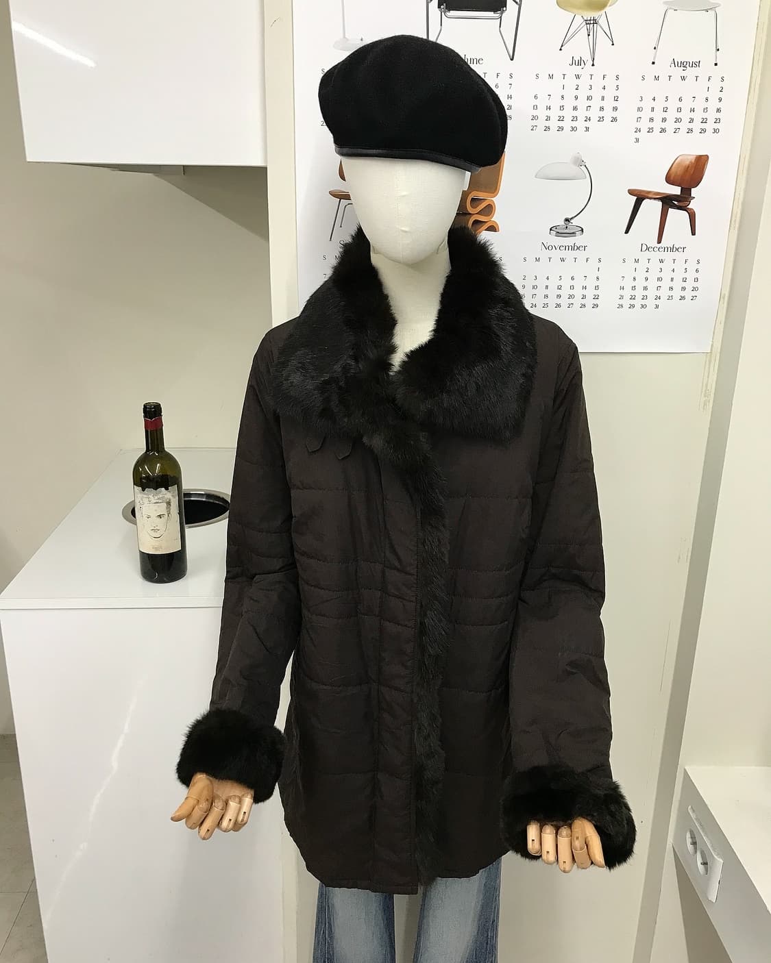 버버리 퍼 누빔 코트 상품이미지8
