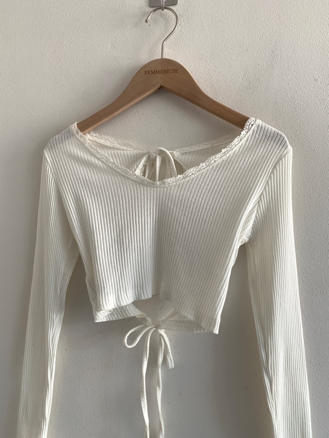 ack ribbon lace v neck t 상품이미지2