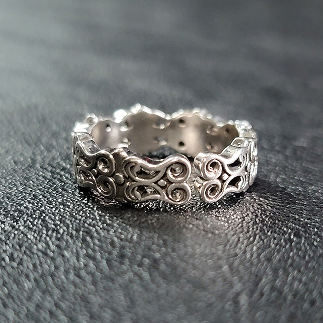 Rivel 백동 남자 엔틱 빈티지 명품 고대 곡선 문양 반지 상품이미지3