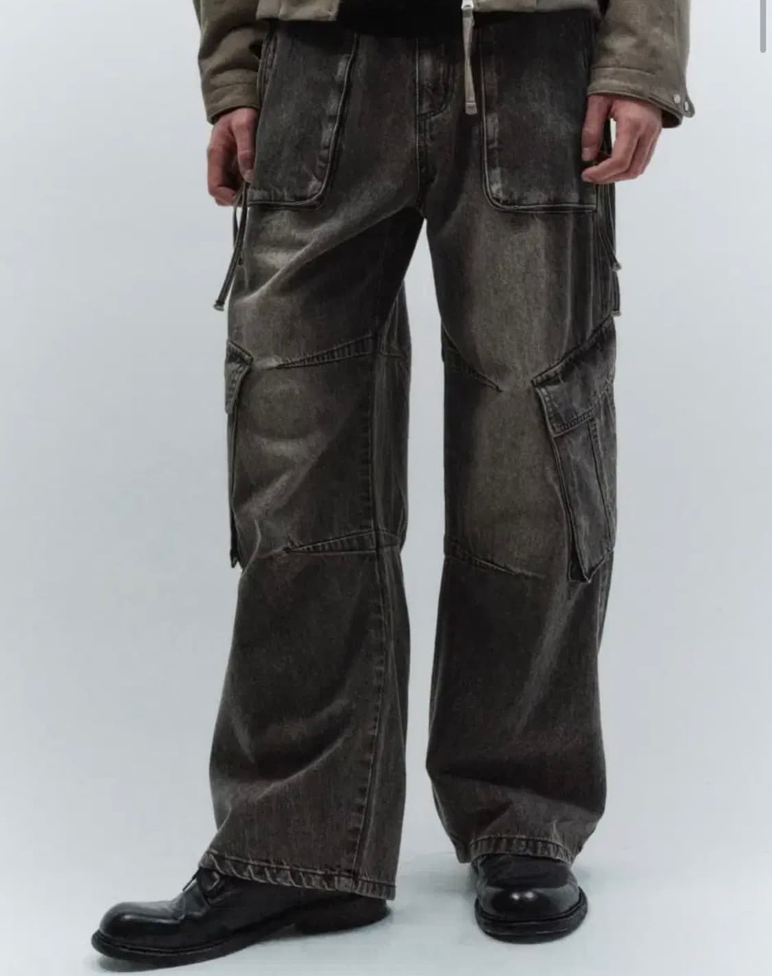 인사일런스 오브젝트 카고 데님 팬츠 BLACK M사이즈 상품이미지1