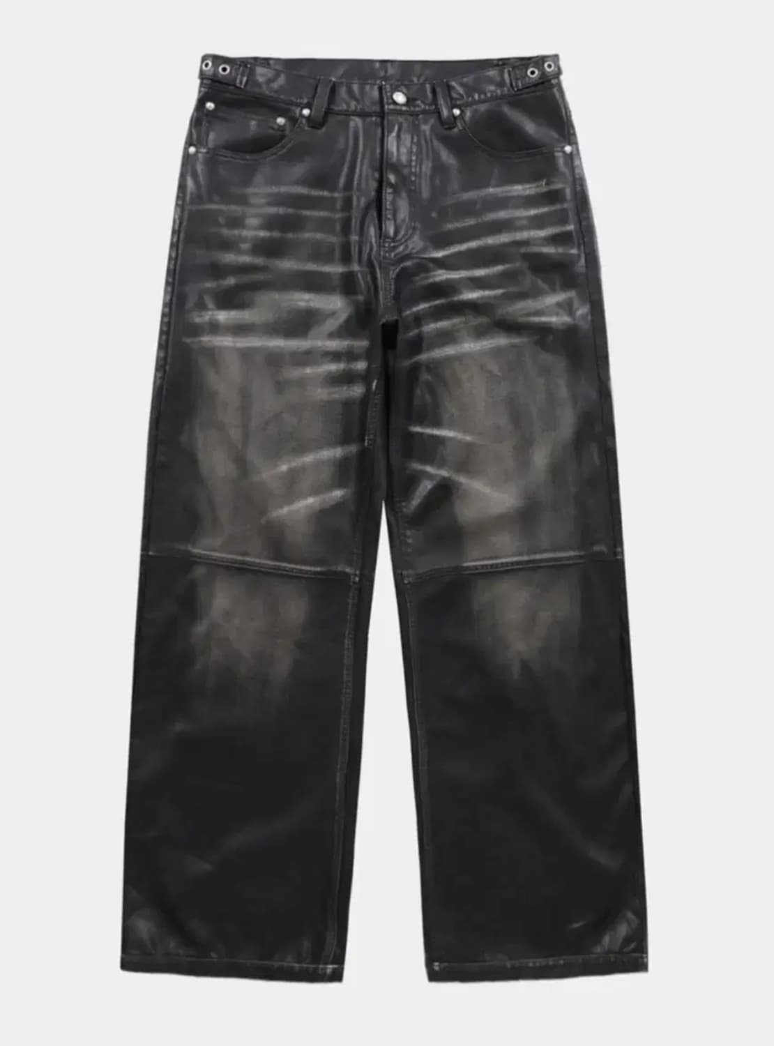 (S)배드블러드 디스트레스드 레더 트라우져 블랙 상품이미지1