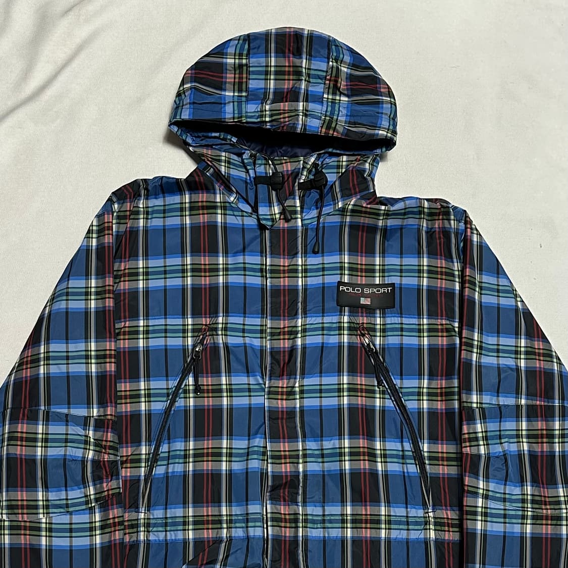100 폴로 스포츠 체크 윈드브레이커 바람막이 상품이미지1