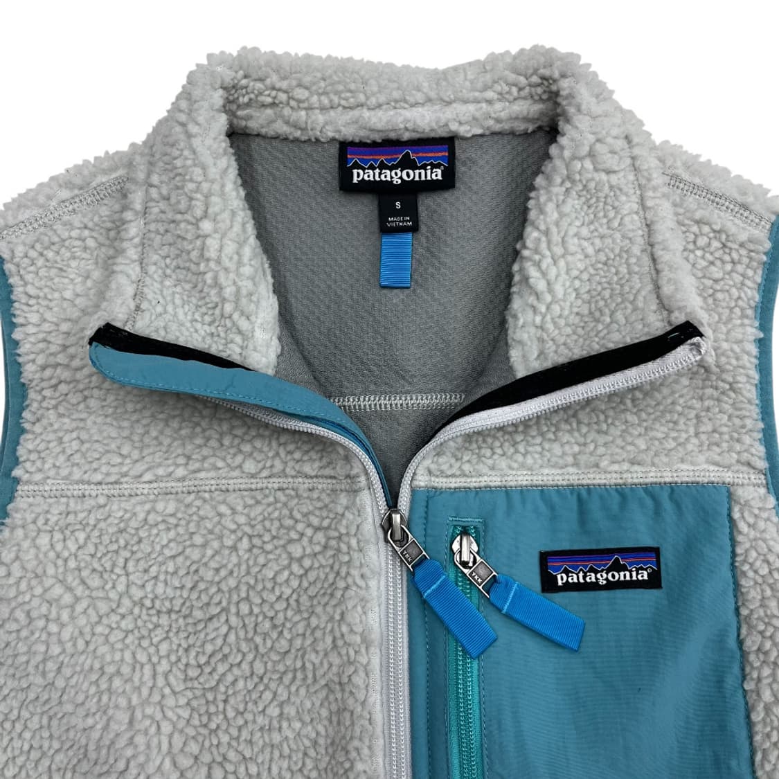 파타고니아 포켓로고 블루 레트로 후리스 베스트 상품이미지4