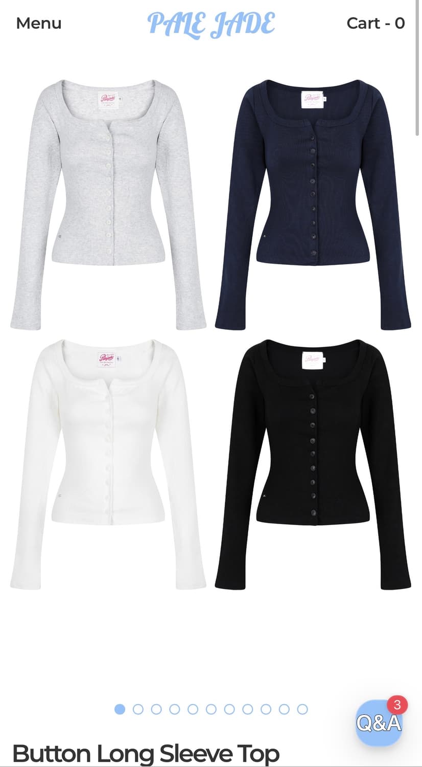 페일제이이드 Button Long Sleeve Top 2사이즈 멜란지 상품이미지1