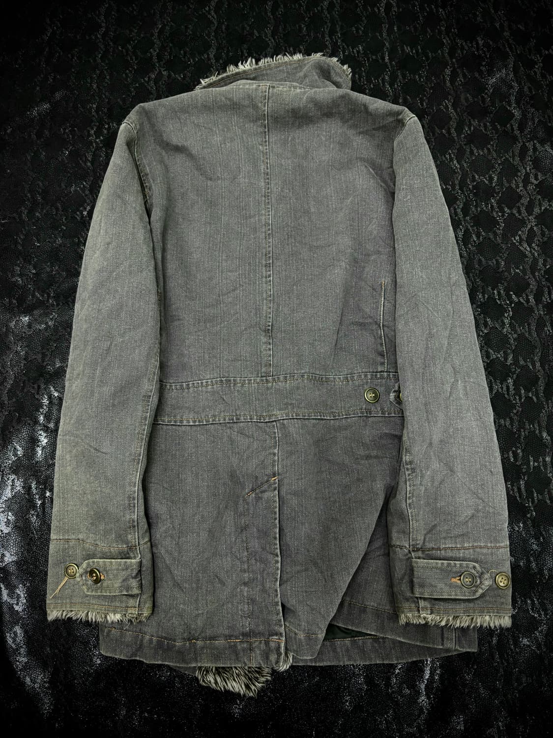“Vintage” V-Kei Fur Trimming Grey Neckbu 상품이미지7