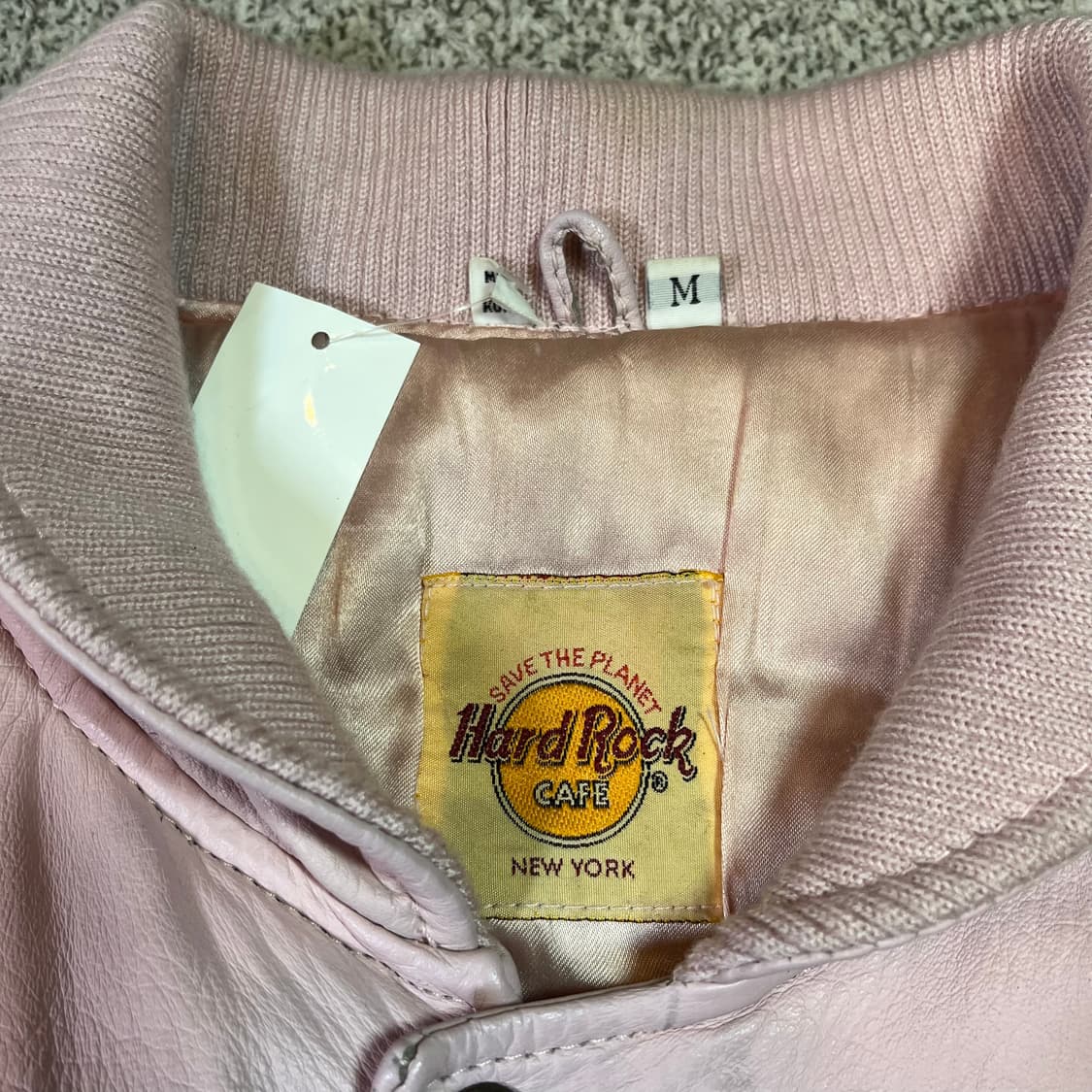 하드락 빅로고 가죽 봄버 자켓 상품이미지5