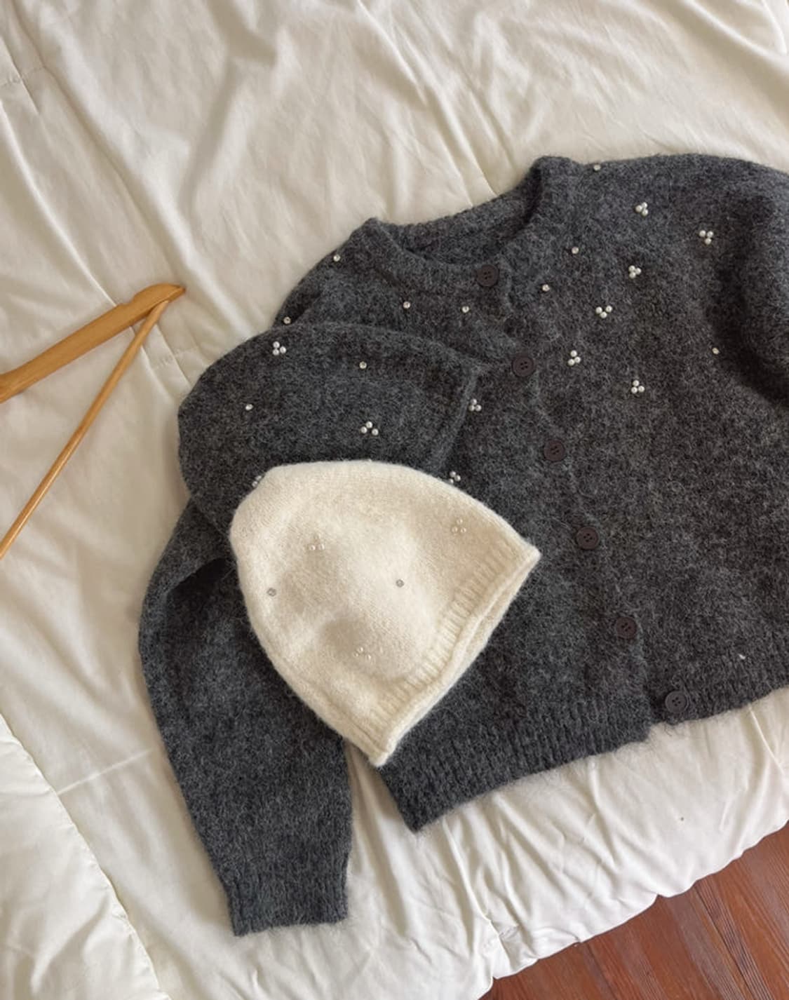 진주가디건+비니 set 상품이미지2