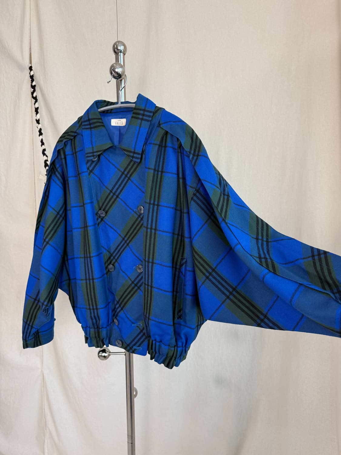 (Deadstock) ANJELA 블루 체크 더블 자켓 상품이미지5