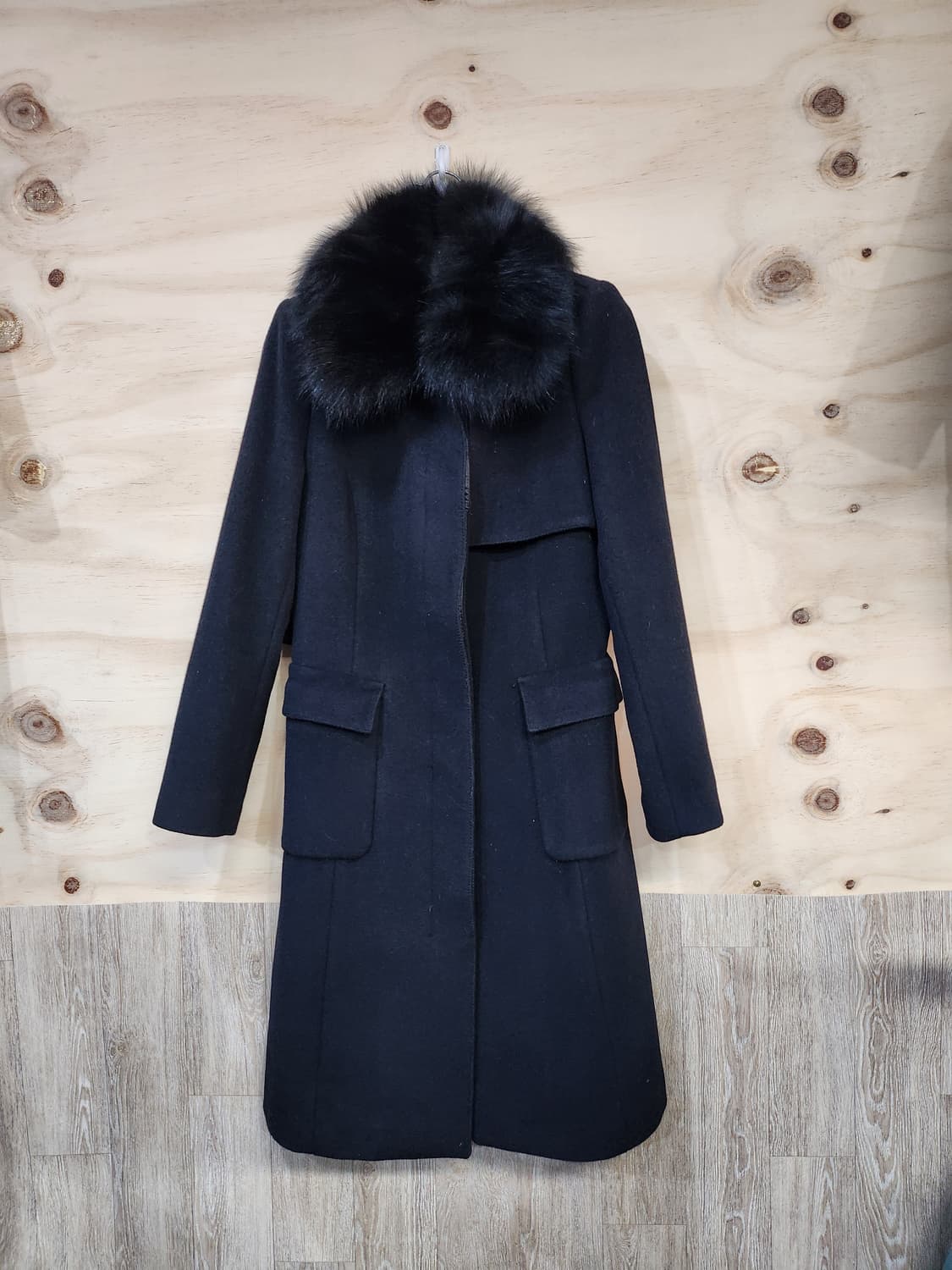 651) 미센스 me.sense 캐시미어블랜드 폭스퍼 코트 상품이미지1