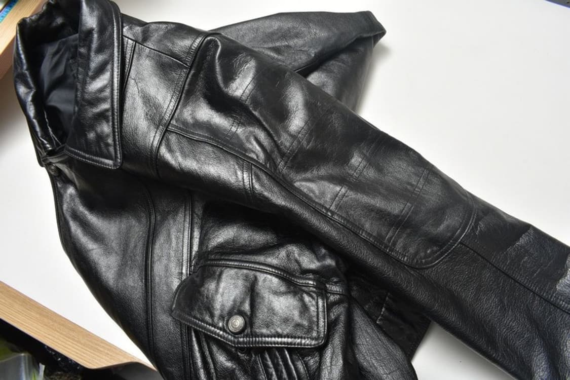 90S 생로랑 무드 레더 가죽 자켓 항공 점퍼 105 N1330 상품이미지5