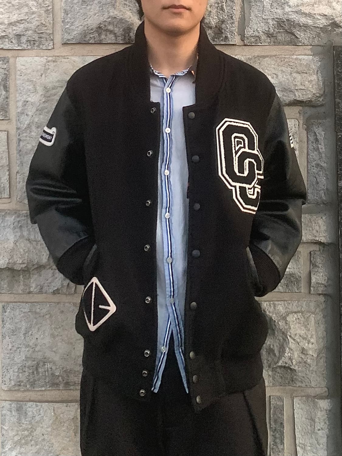 오프닝 세레모니 바시티 자켓 (black) 상품이미지4