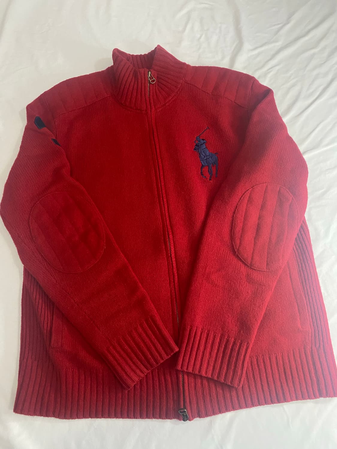 폴로랄프로렌 빅포니 치프키프 니트집업 버건디 상품이미지7