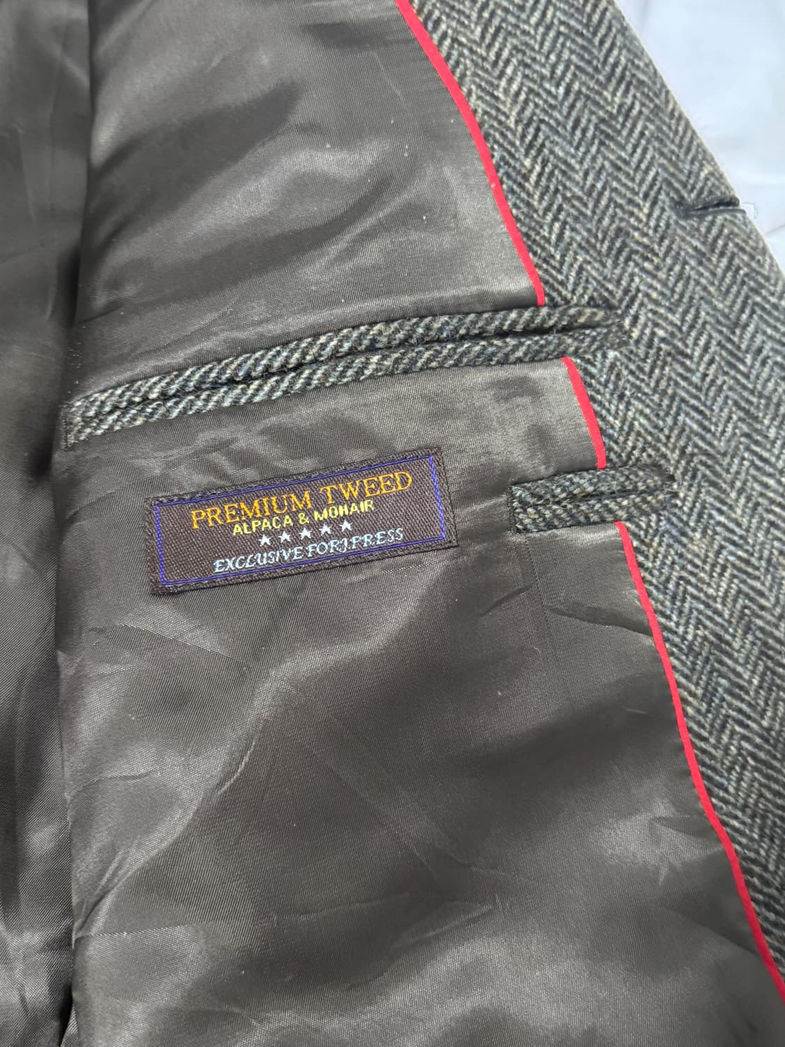 제이프레스 알파카 모헤어 헤링본 트위드 자켓 상품이미지7