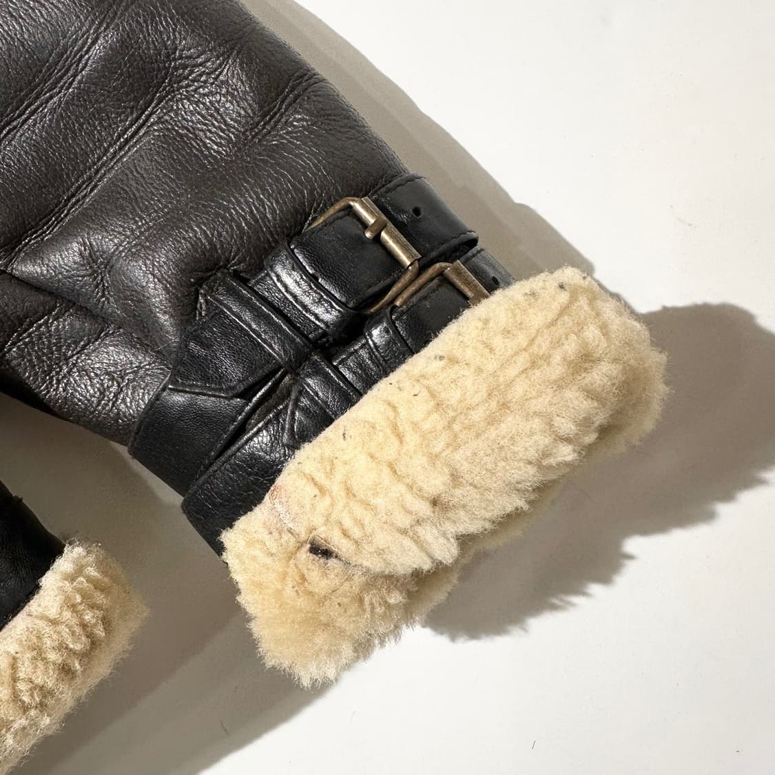 램스킨 시어링 무스탕 봄버 자켓 다크브라운 상품이미지5