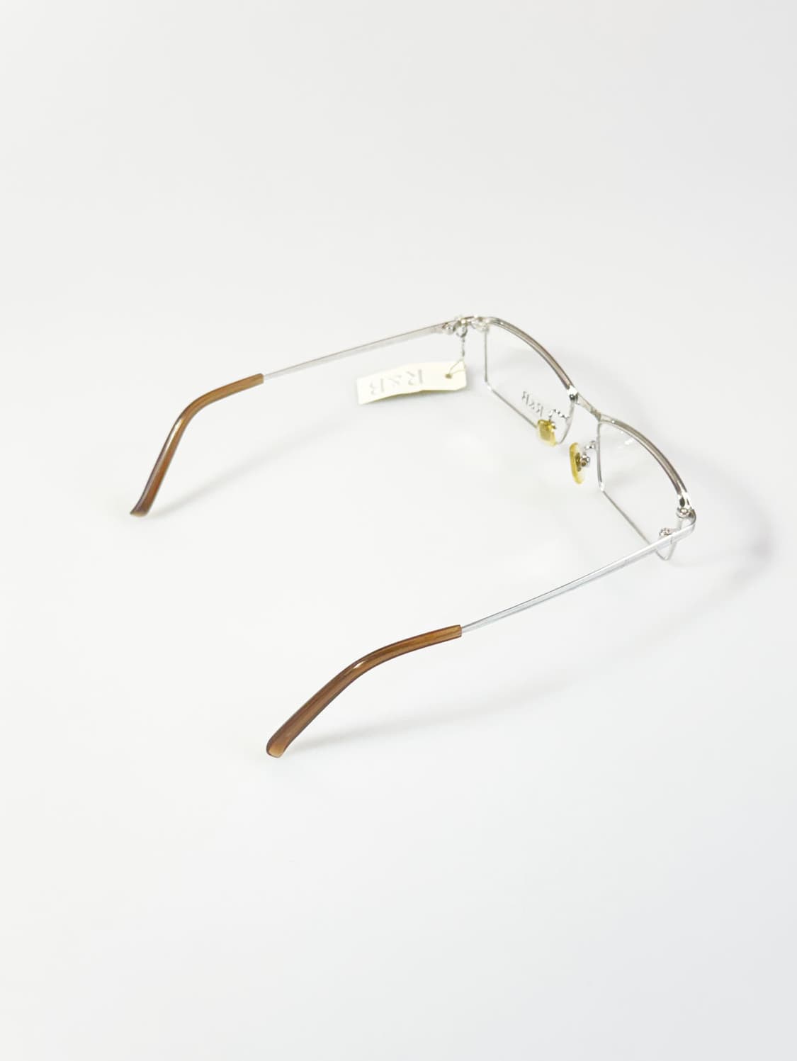 R&B EYEWEAR 실버 반무테 스퀘어 메탈 빈티지 안경 상품이미지4