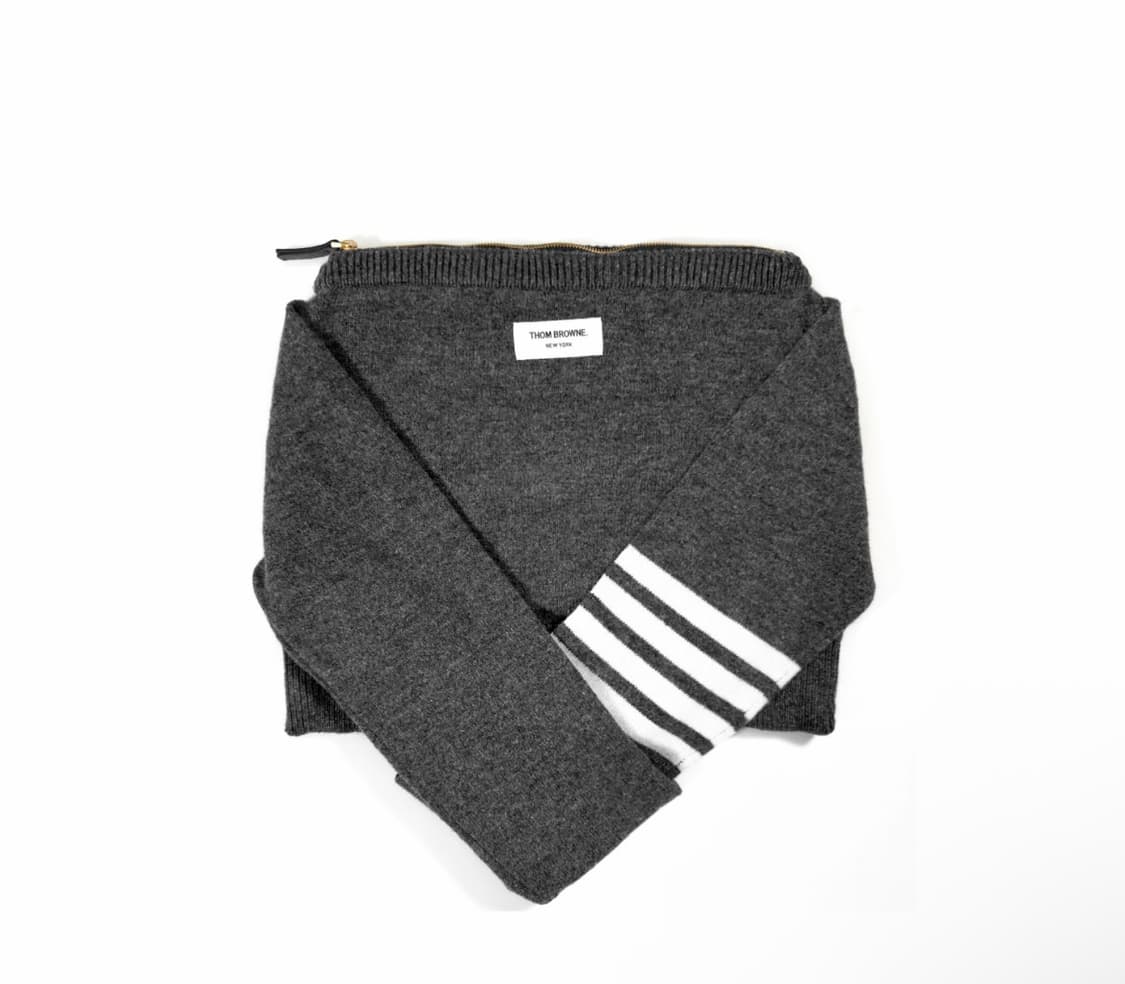 톰브라운 사선 완장 울 니트 스웨터 숄더백 크로스백 그레이 상품이미지1