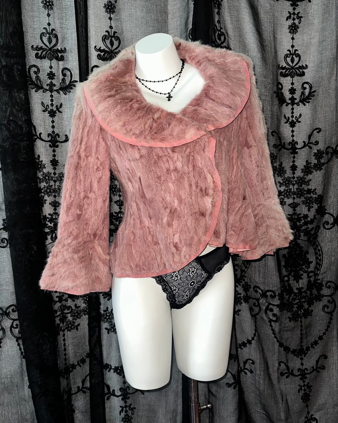 Pink mink fur jacket 상품이미지1