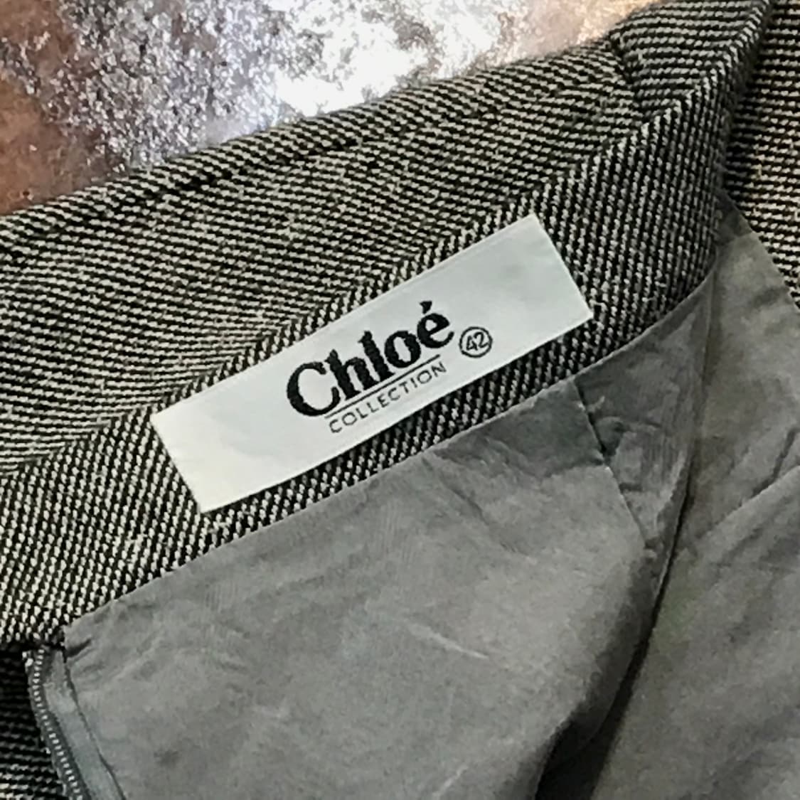 90s chloe 끌로에 H라인 보카시 울 머메이드 스커트 허리 27  상품이미지4