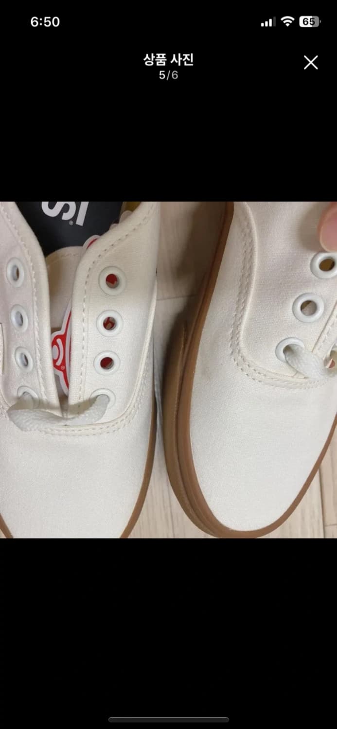 [새상품] uk4 반스 마시멜로우 검솔 아이보리 어센틱 230-235 상품이미지5