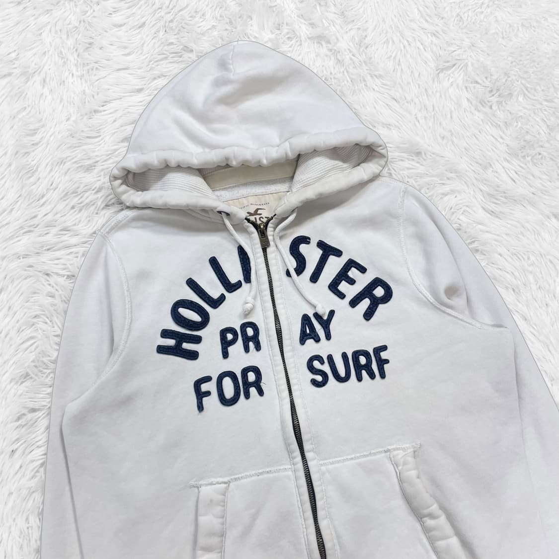 홀리스터 아치 로고 후드집업 화이트 상품이미지3