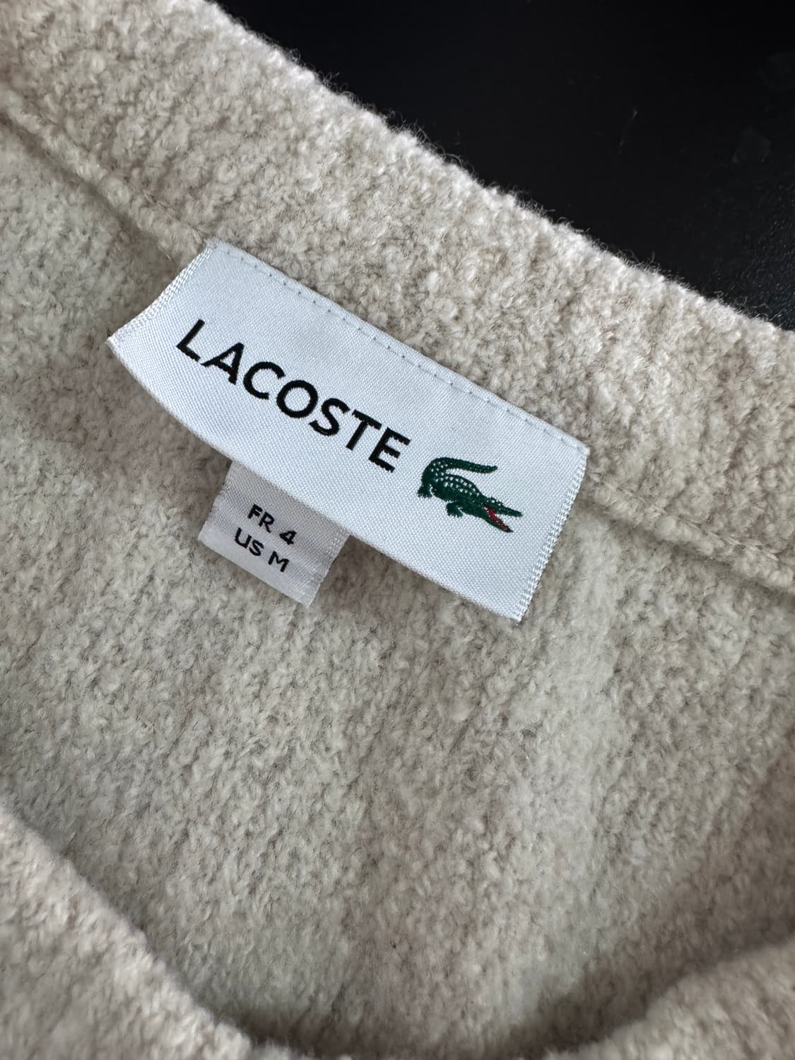정품 라코스테 캐시미어 혼용 부클 니트 오트밀 상품이미지3