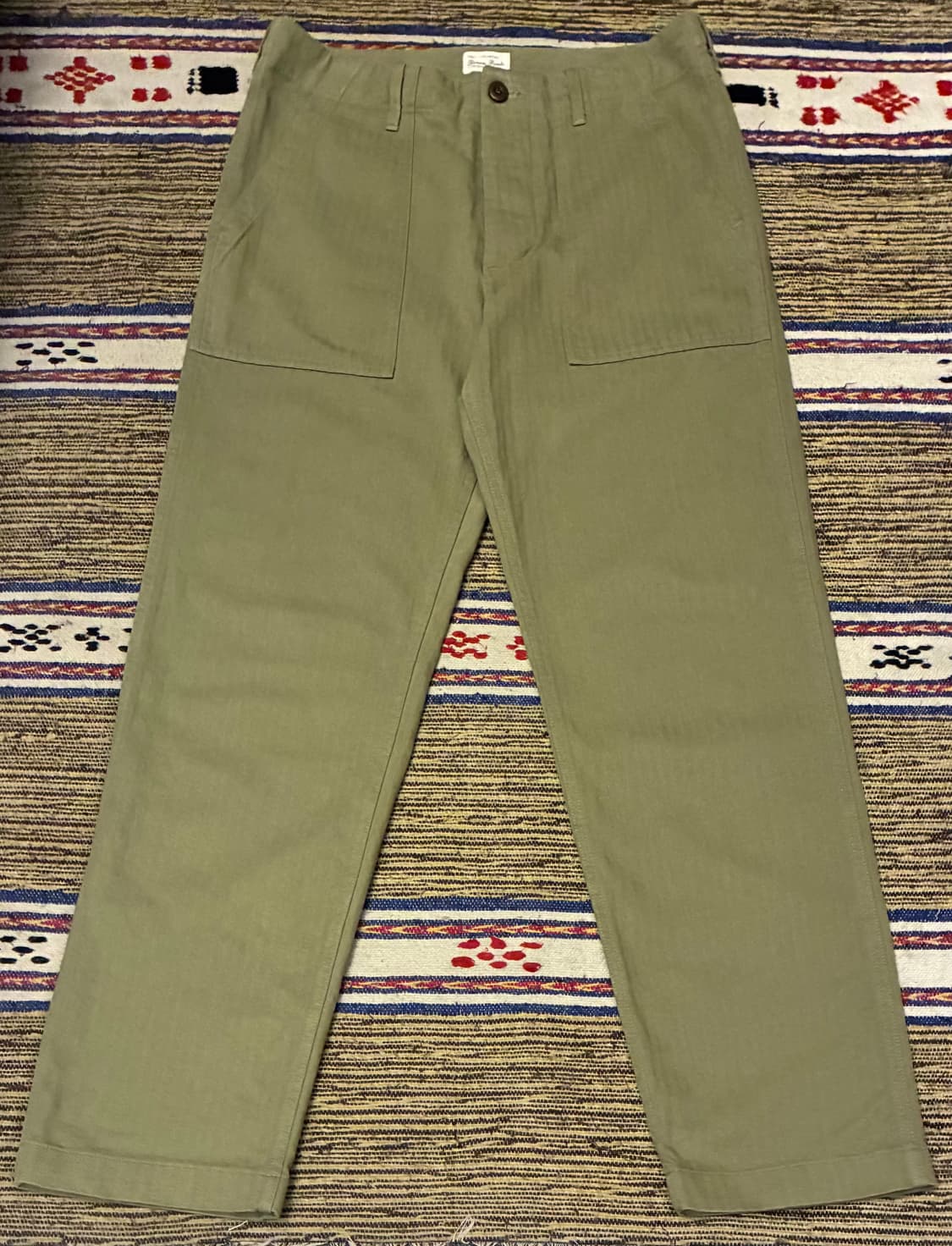 (S)반츠 HBT 헤링본 트윌 퍼티그팬츠 원워시 올리브 상품이미지1