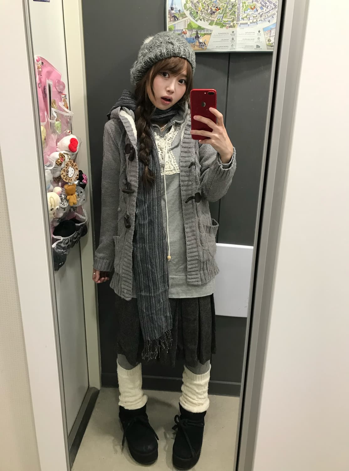 그레이 너드 니혼진 도트 하구미 코디세트 상품이미지1