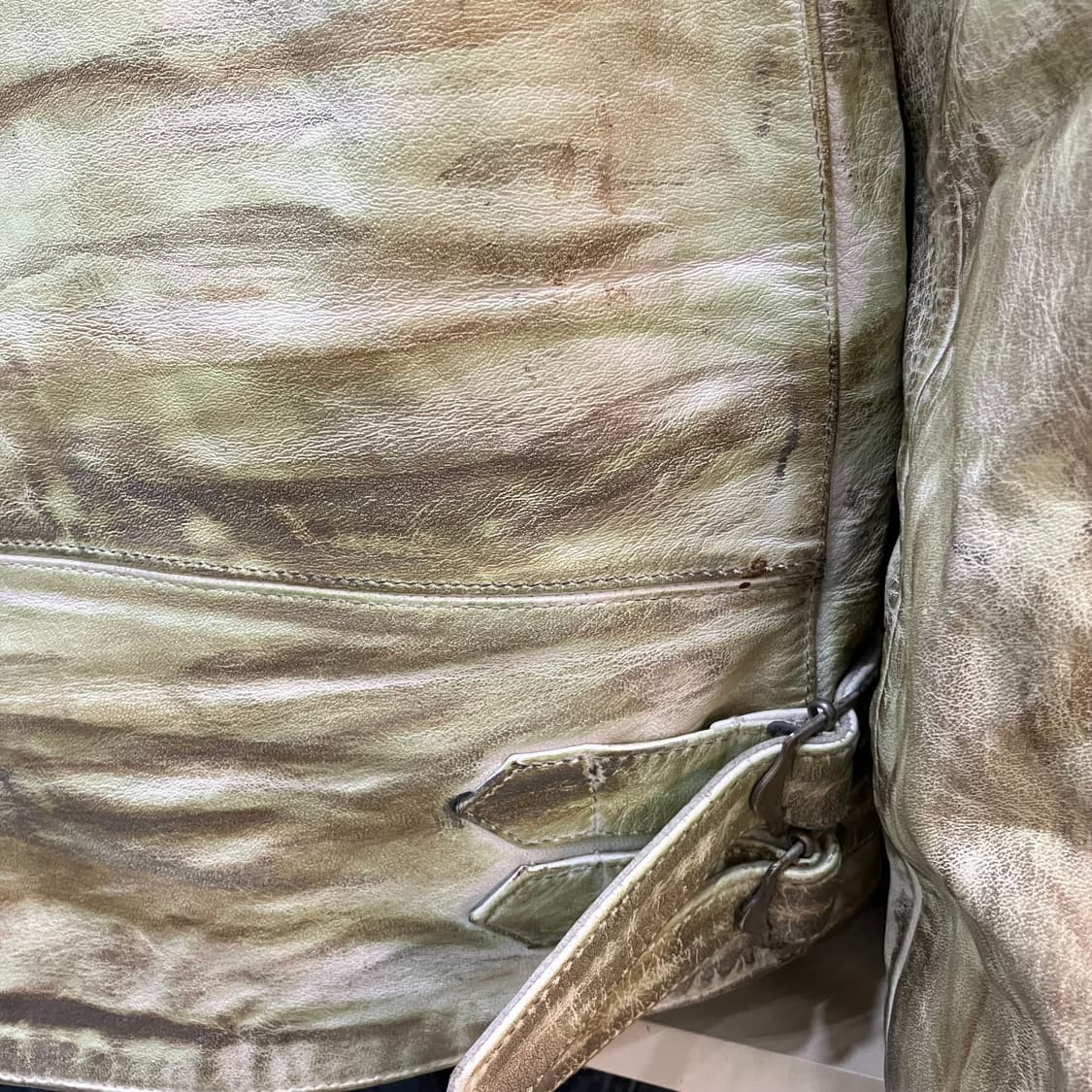 진호진스 트레쉬드 레더 라이더 자켓 S 상품이미지6