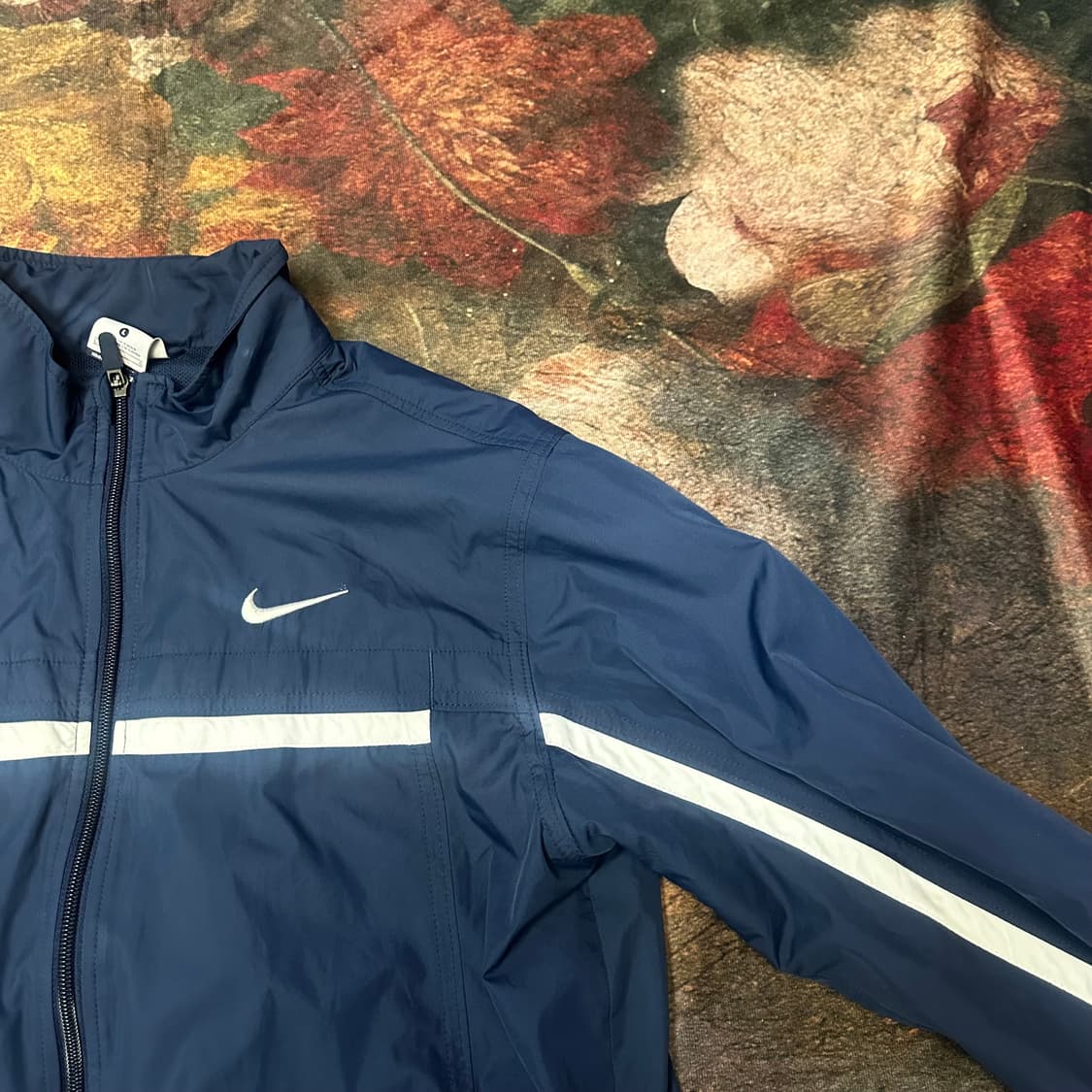 나이키 빈티지 화이트 사이드라인 네이비바람막이 L 상품이미지2