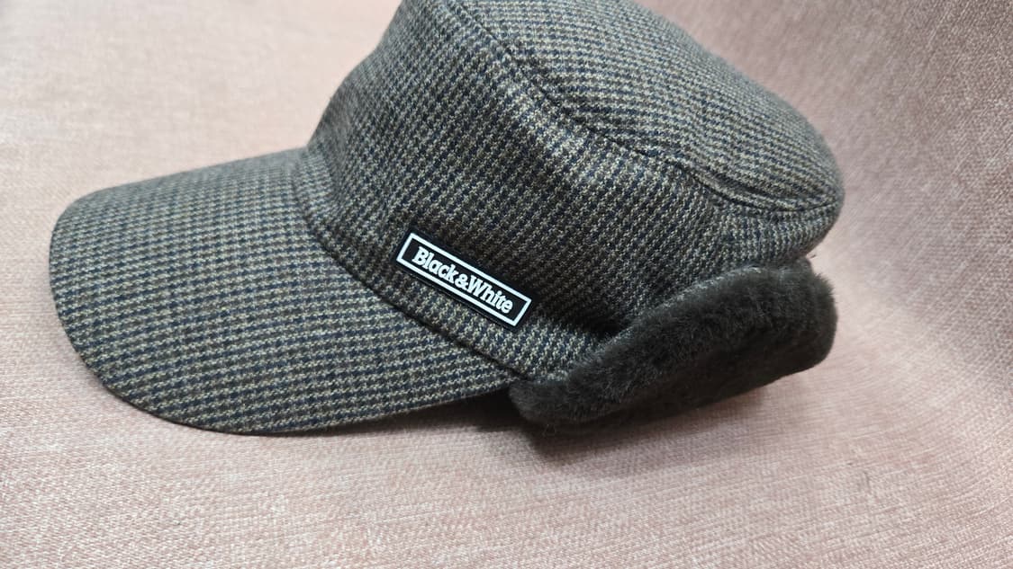 블랙앤화이트 체크무늬 귀달이 헌팅캡 상품이미지2