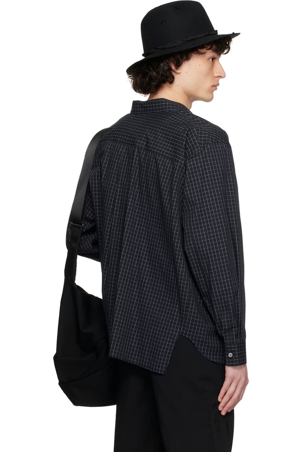 꼼데가르송 블랙 24FW Windowpane Shirt M 상품이미지4