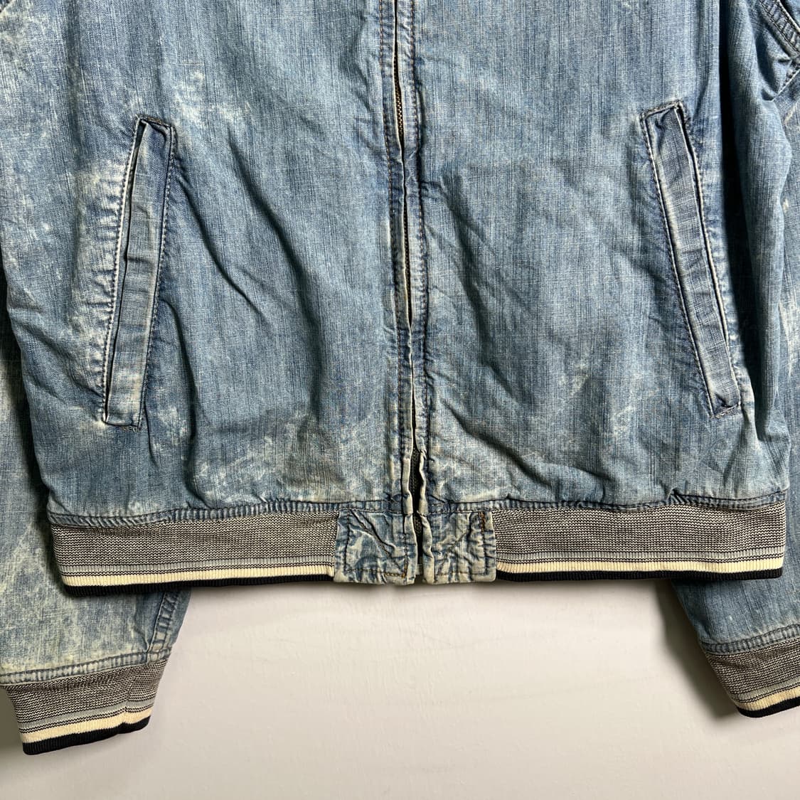 00's 디젤 워싱 데님 블루종 자켓 L 상품이미지5