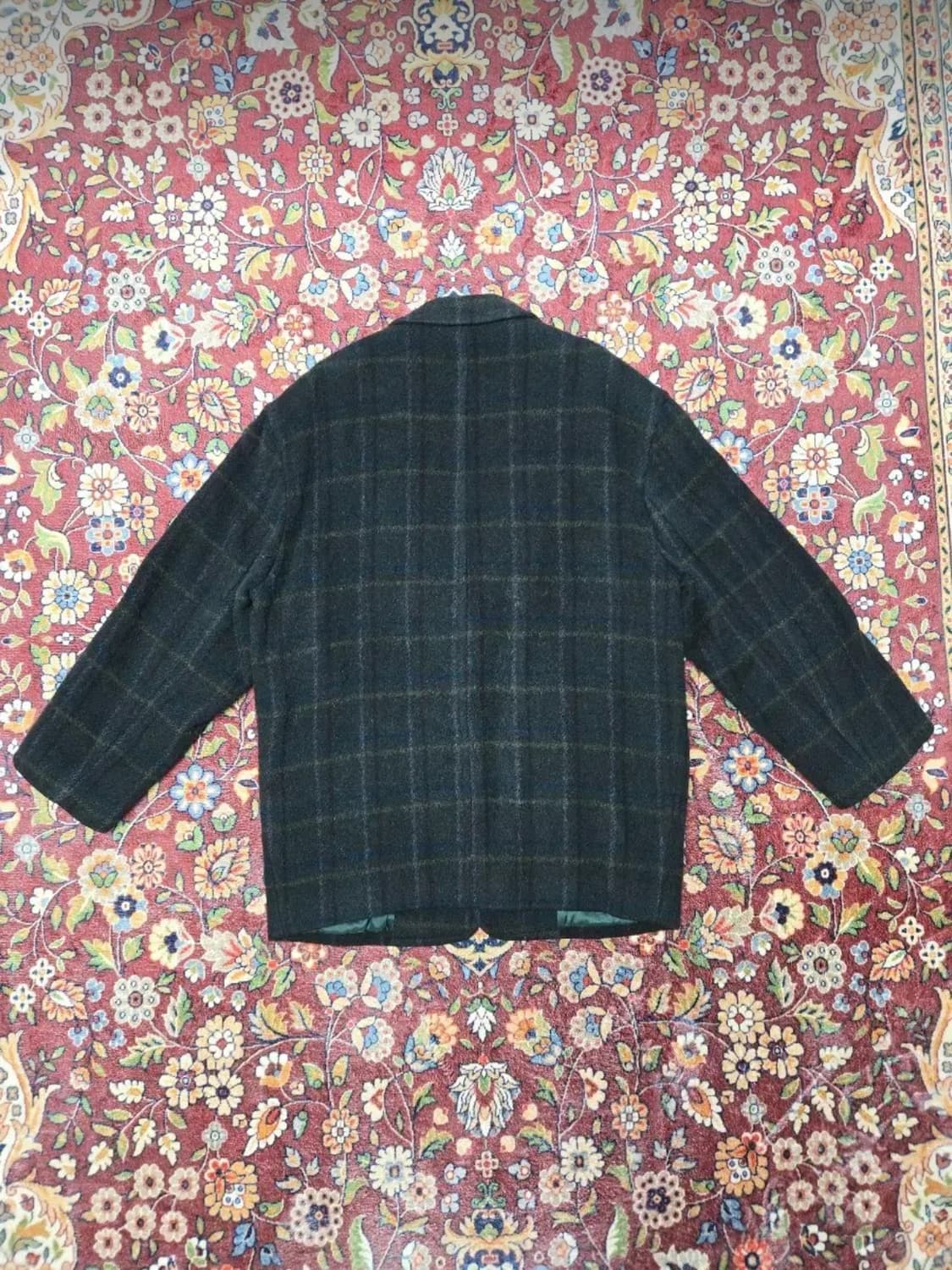90s 랑방(LANVIN) 체크  울 자켓 105~110 상품이미지2