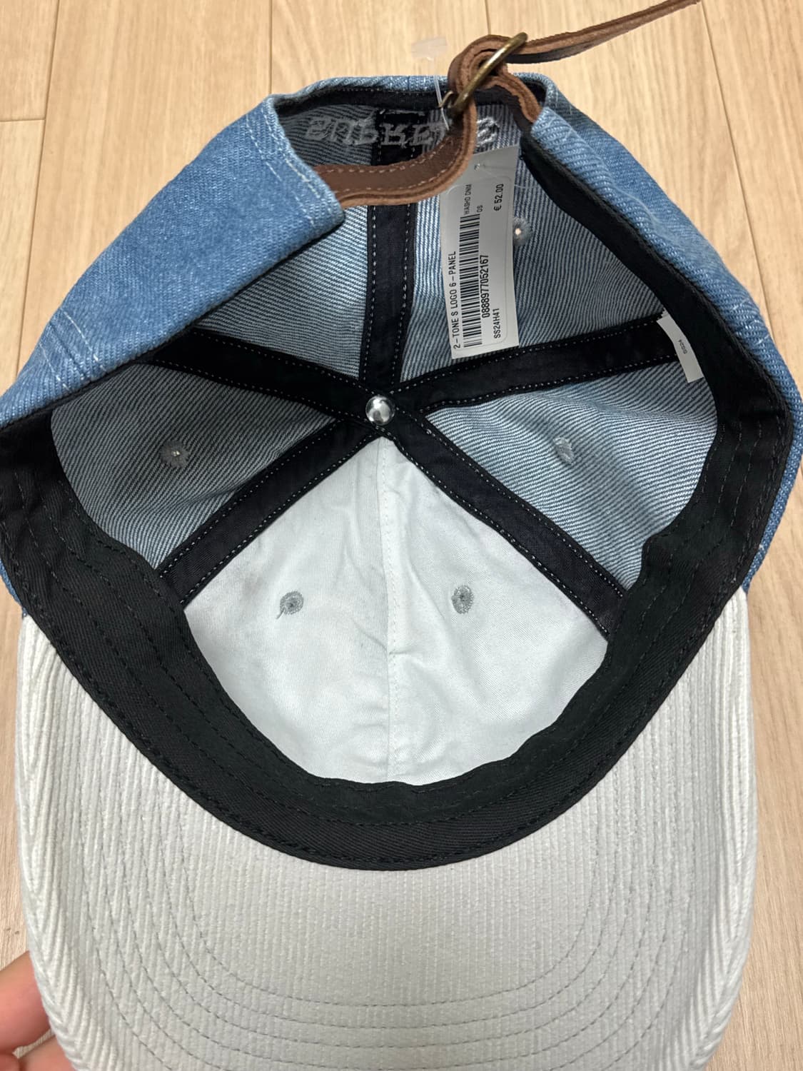 슈프림 투톤 로고 패널 워시드 데님 캡 모자 상품이미지3