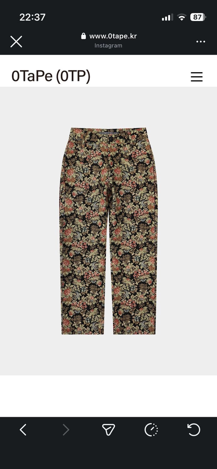 0tape 공테잎 BOTANICAL DETAIL PANTS S size 상품이미지1