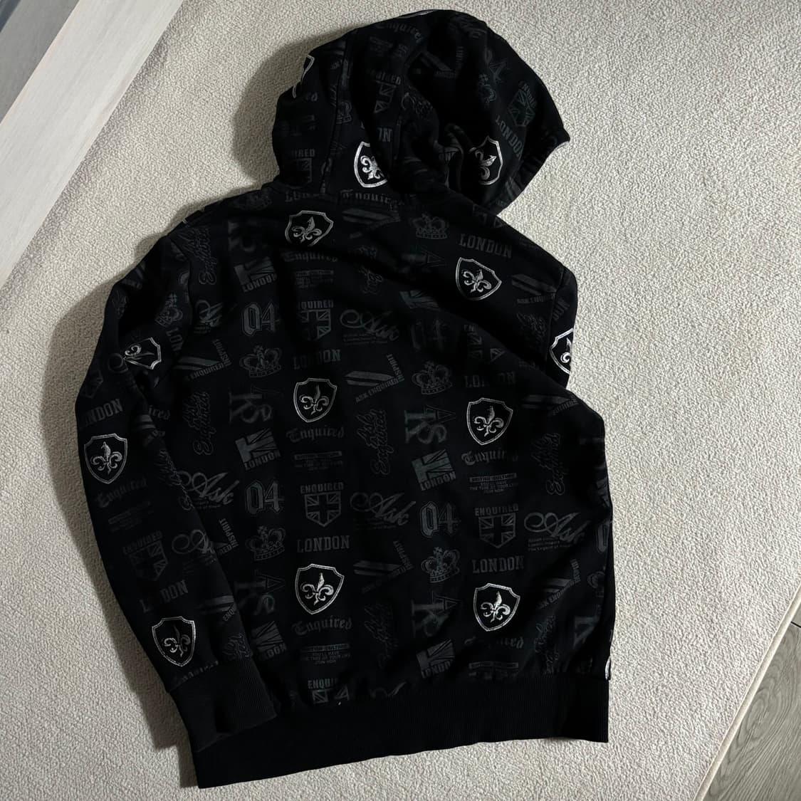 빈티지 올드스쿨 ASK 블랙 y2k 후드집업 상품이미지6