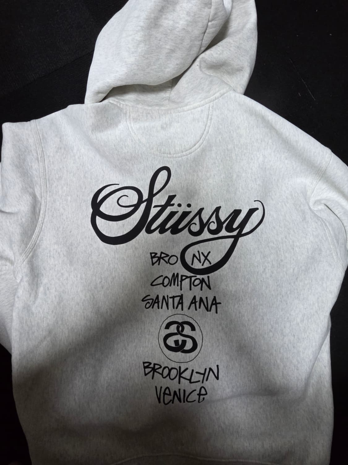 스투시 월드투어 후드집업 2022 애쉬 헤더 상품이미지2