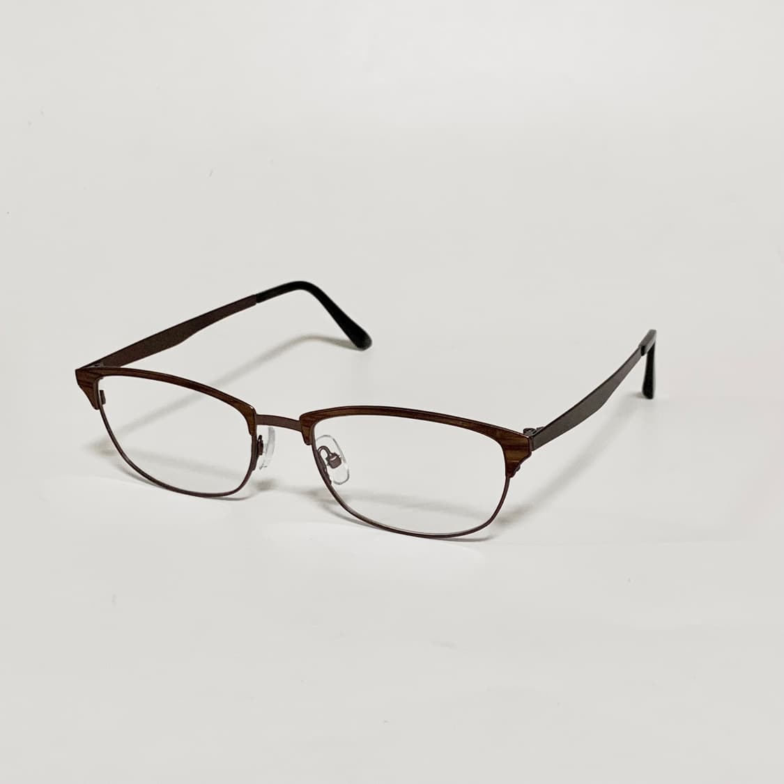 941 빈티지안경 데드스탁 우드 패턴 브라운 사각 메탈 남녀공용 프레임 상품이미지3