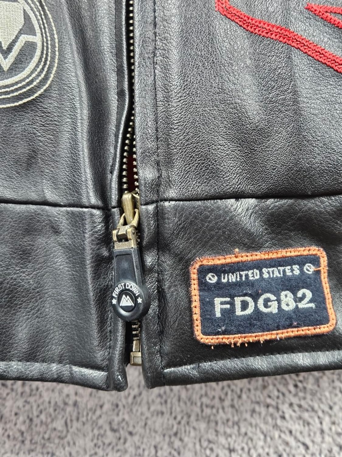 퍼스트 다운 레드트림 레이싱 기어 터보 풀 가죽자켓 (L) / 11107 상품이미지7