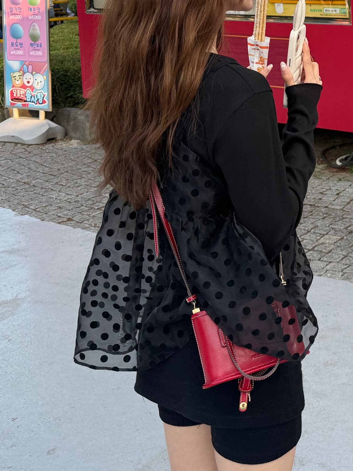 포르테 도트 블라우스 블랙 상품이미지4