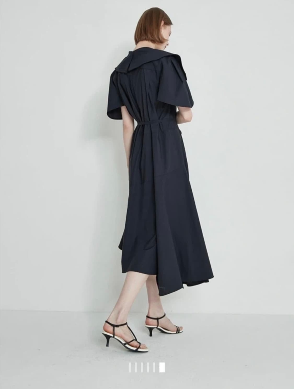 SYSTEM 벨티드 세일러 카라 원피스 상품이미지3