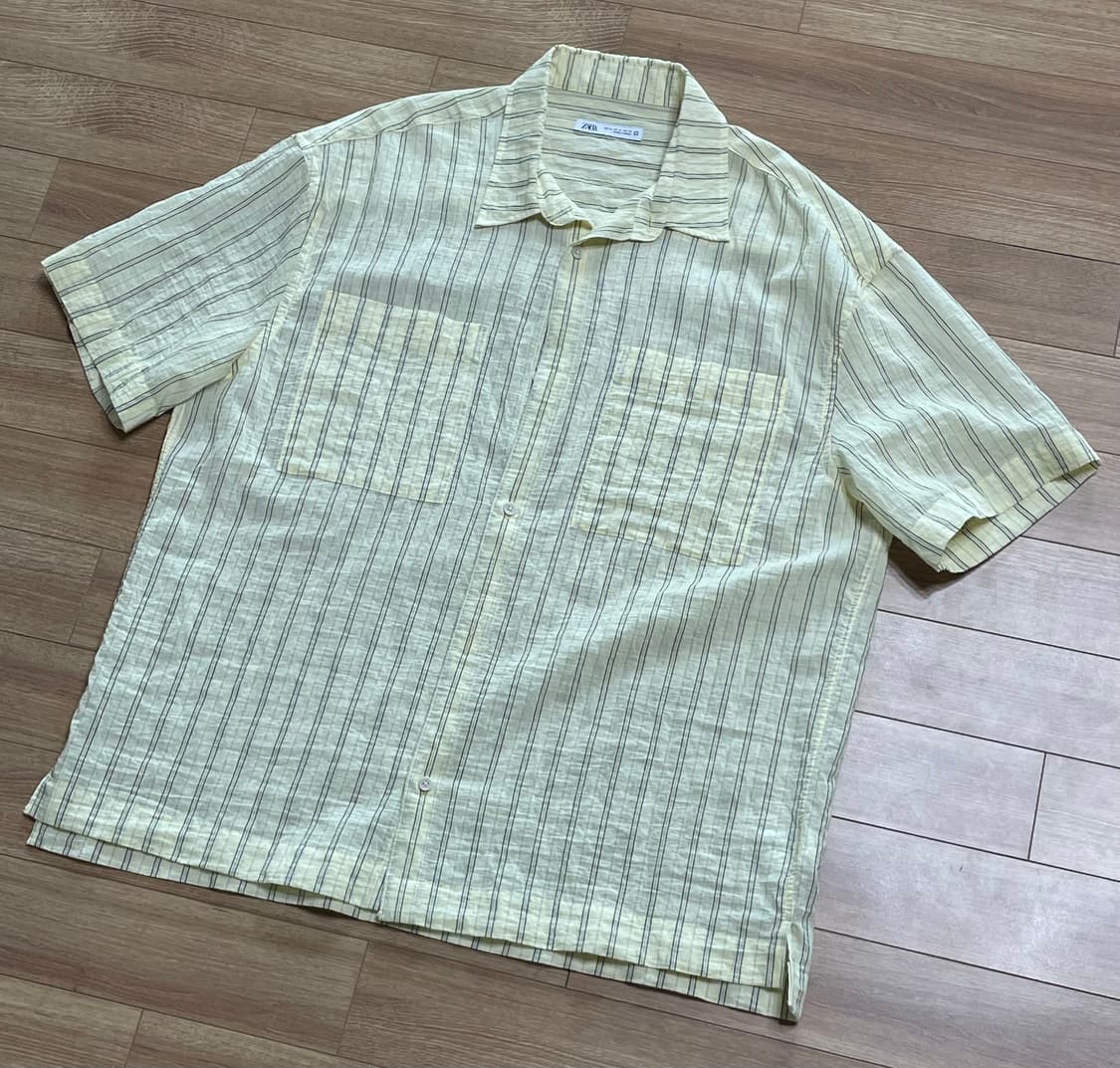 자라 비스코스 스트라이프 셔츠 상품이미지1