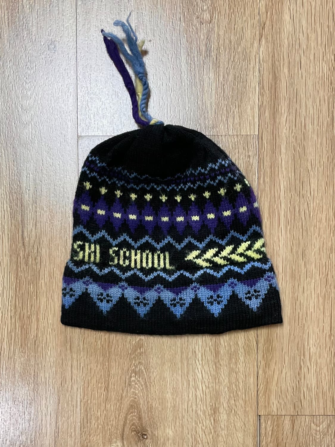 택포) 90s USA 빈티지 패턴 울 니트 숏 비니 모자 상품이미지1