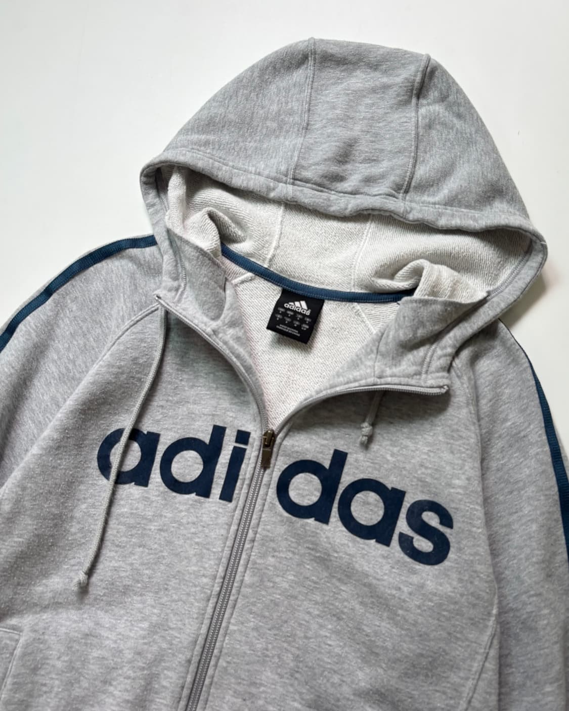 Adidas 아디다스 그레이컬러 로고 코튼 후드집업  상품이미지5