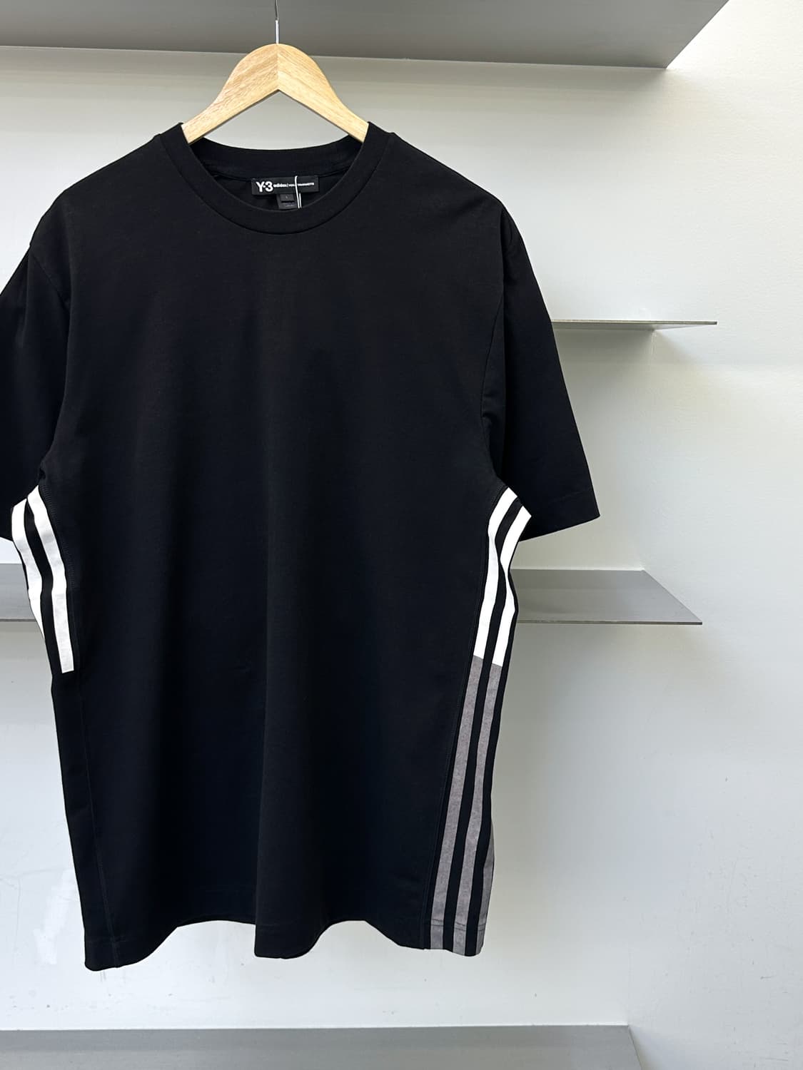 Y-3 3 스트라이프 블랙 코튼 져지 상품이미지2