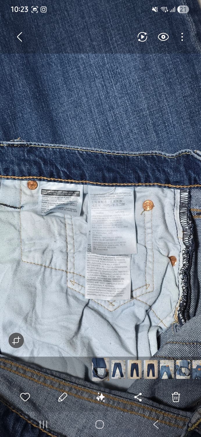 리바이스 502 청바지 W33 L32 중청 상품이미지4